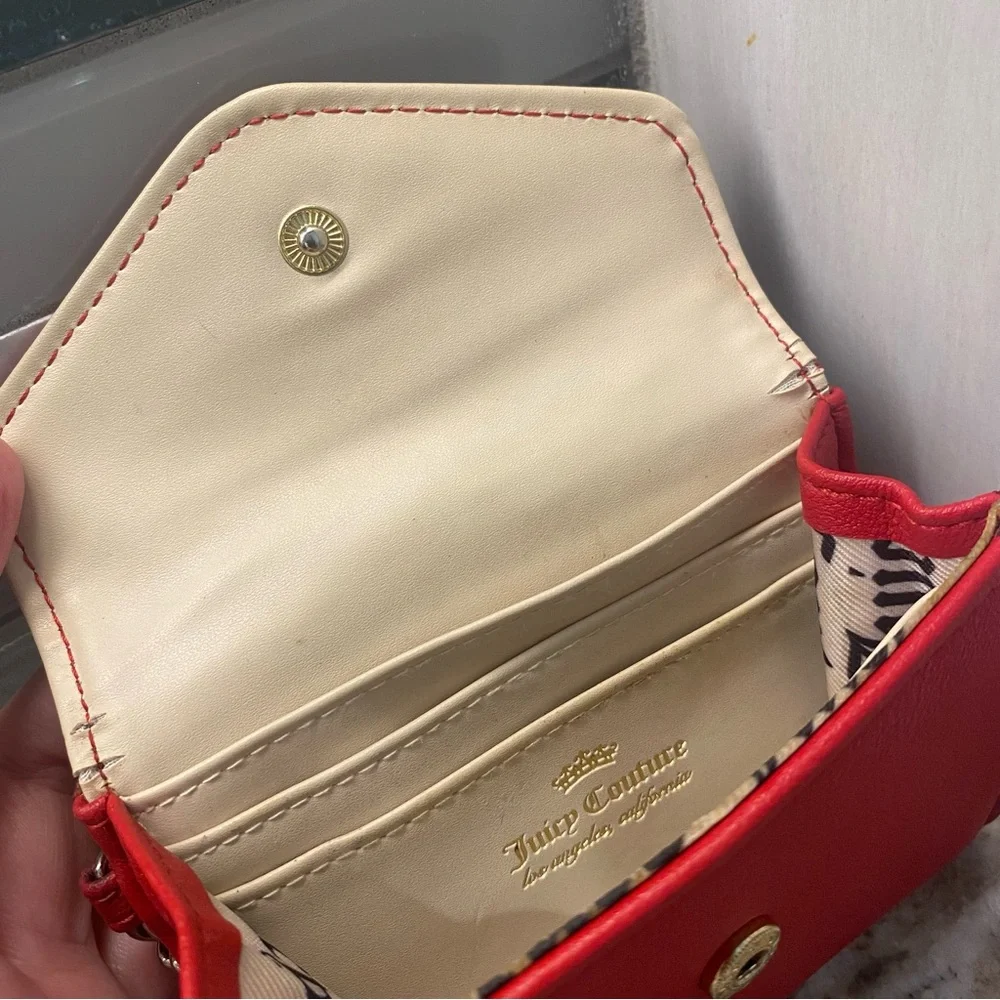 Juicy Couture Red Studded Crown Wallet w/ Chain